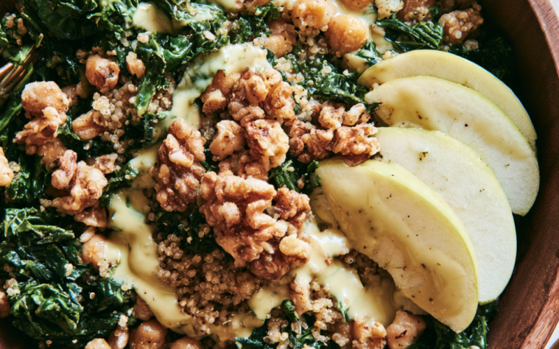 Vegan Kale Salad with Apples