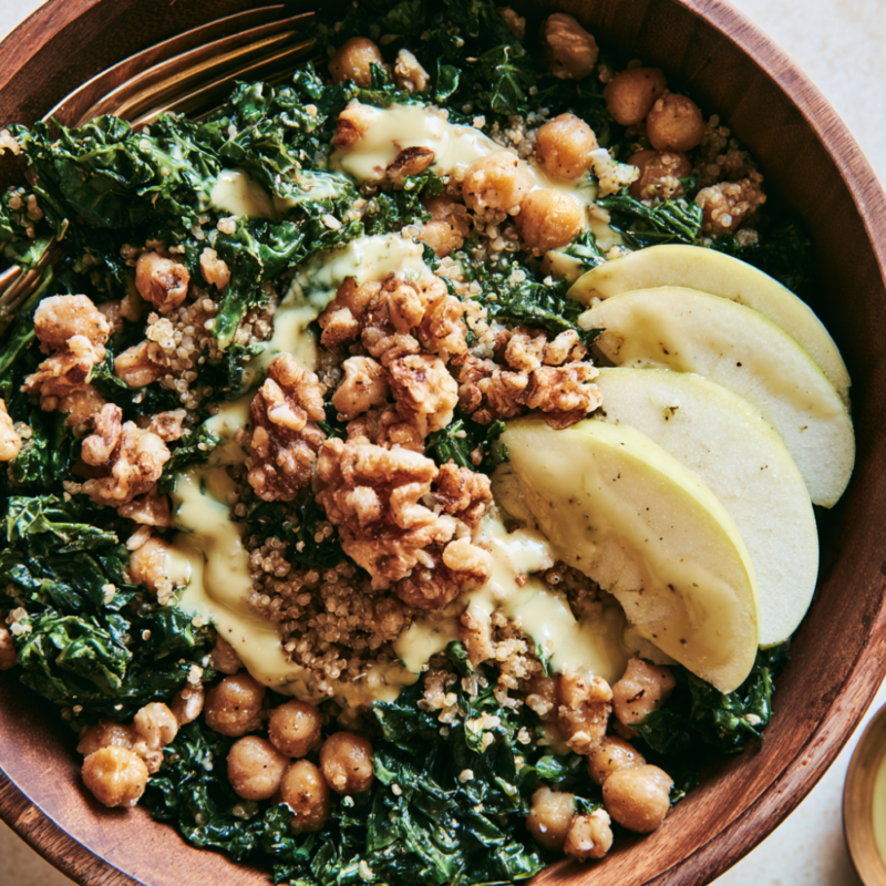 Vegan Kale Salad with Apples