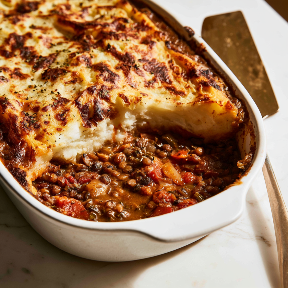 Vegetarian Lentil Shepherd's Pie Shot