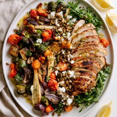 Warm Roasted Vegetable Salad with Chicken