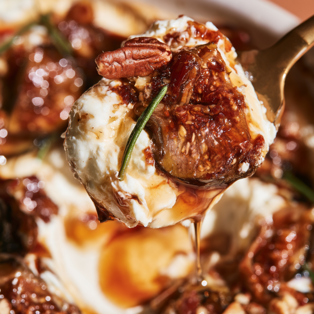 Whipped Feta with Honey, Fig & Rosemary-Closeup