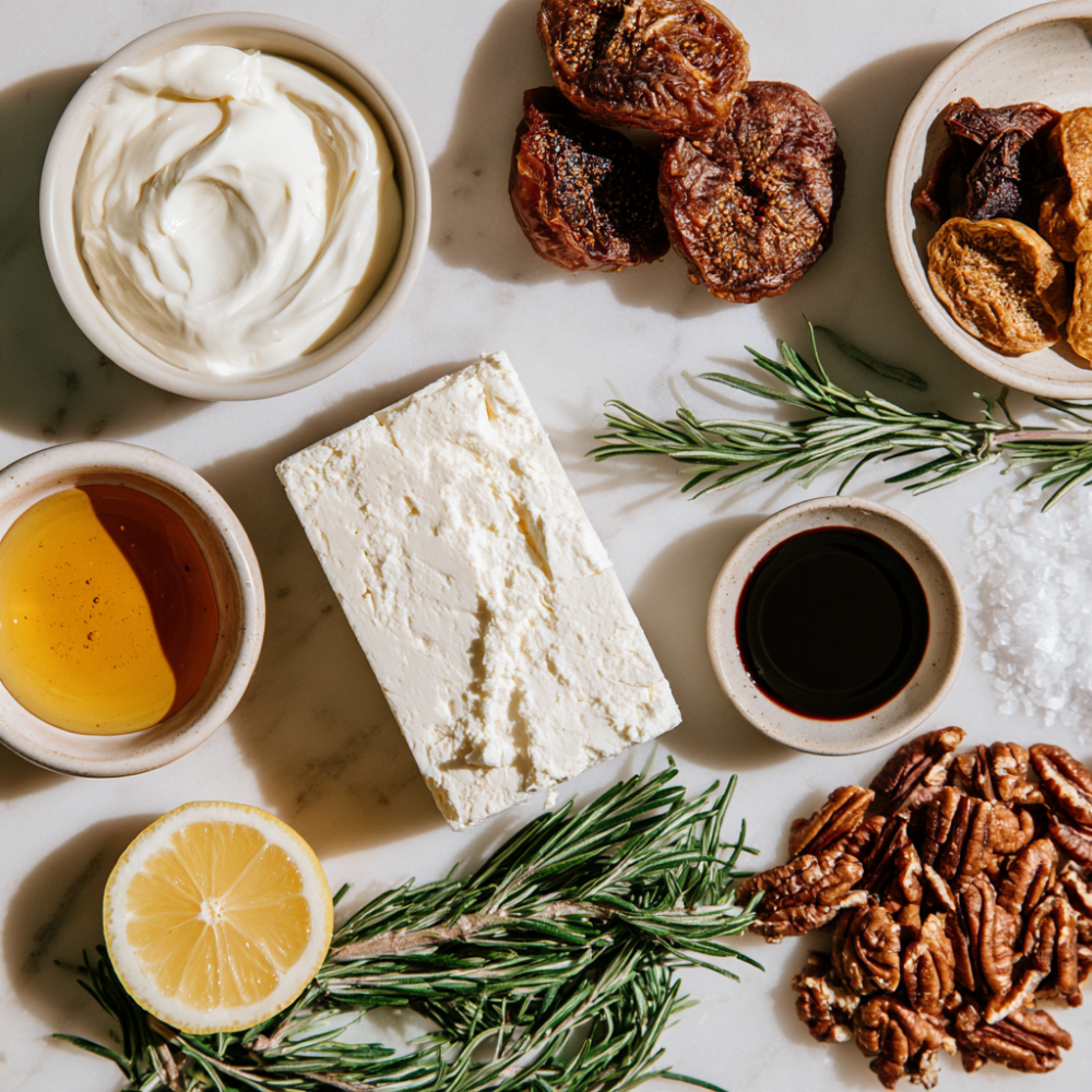 Whipped Feta with Honey, Fig & Rosemary-Ingredients