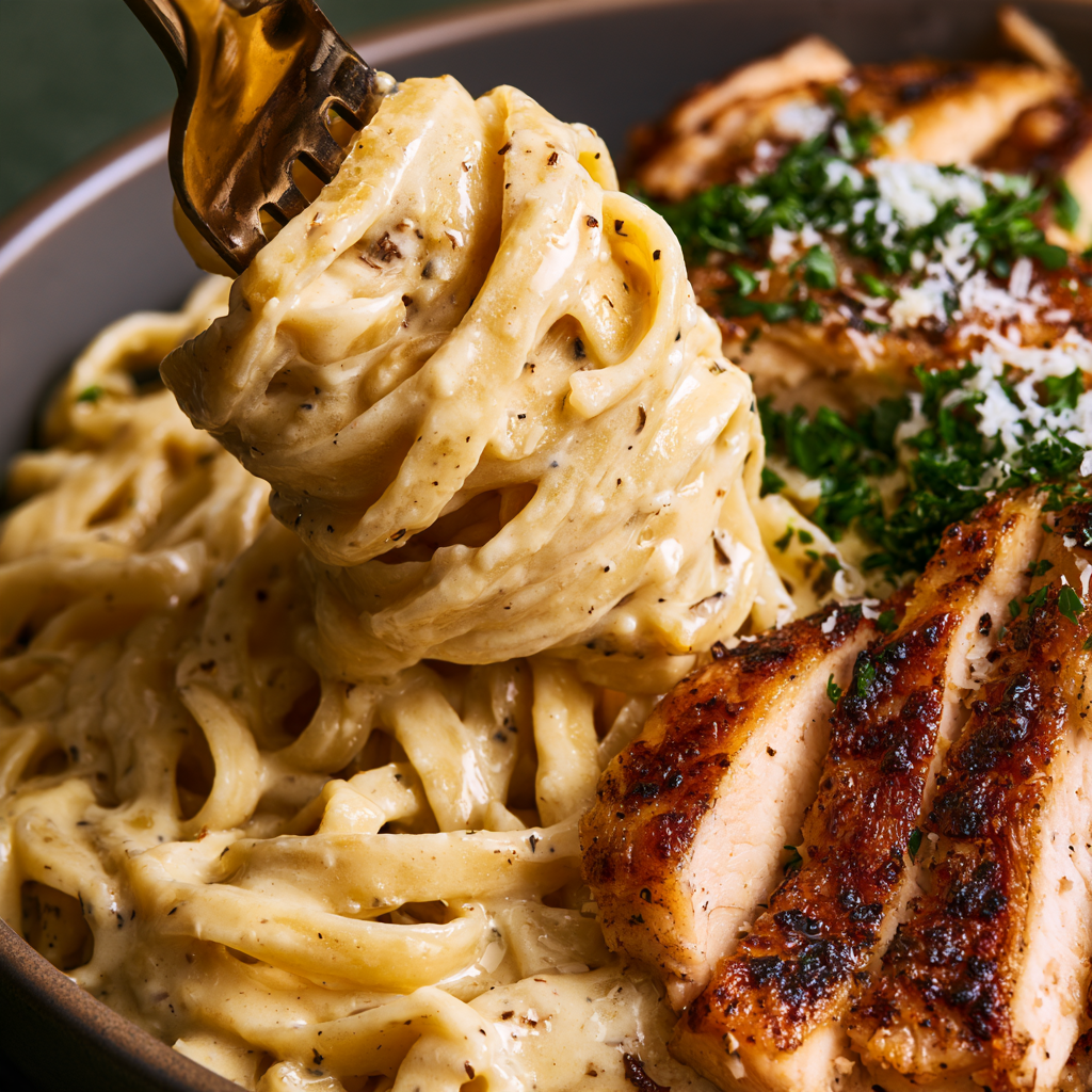 chicken Alfredo Sauce-Close UP