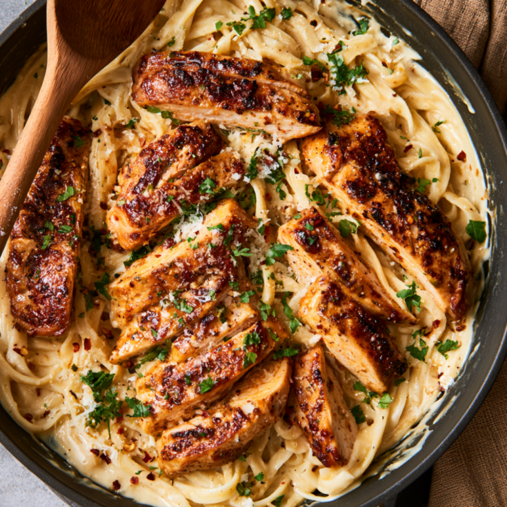 chicken Alfredo Sauce with Seared Chicken