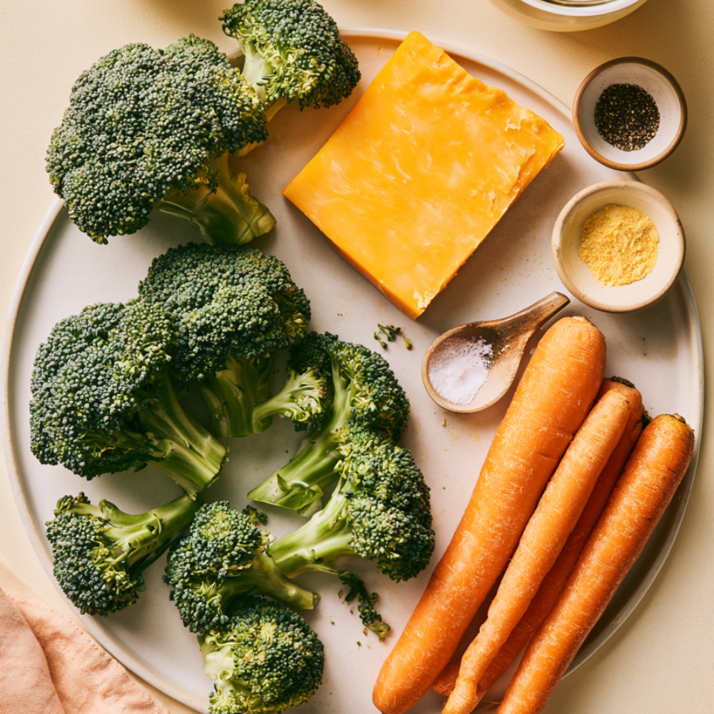 crockpot broccoli cheese soup-ingredients