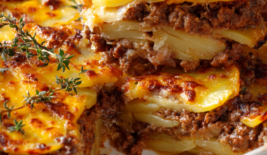 ground beef and potatoes-close up