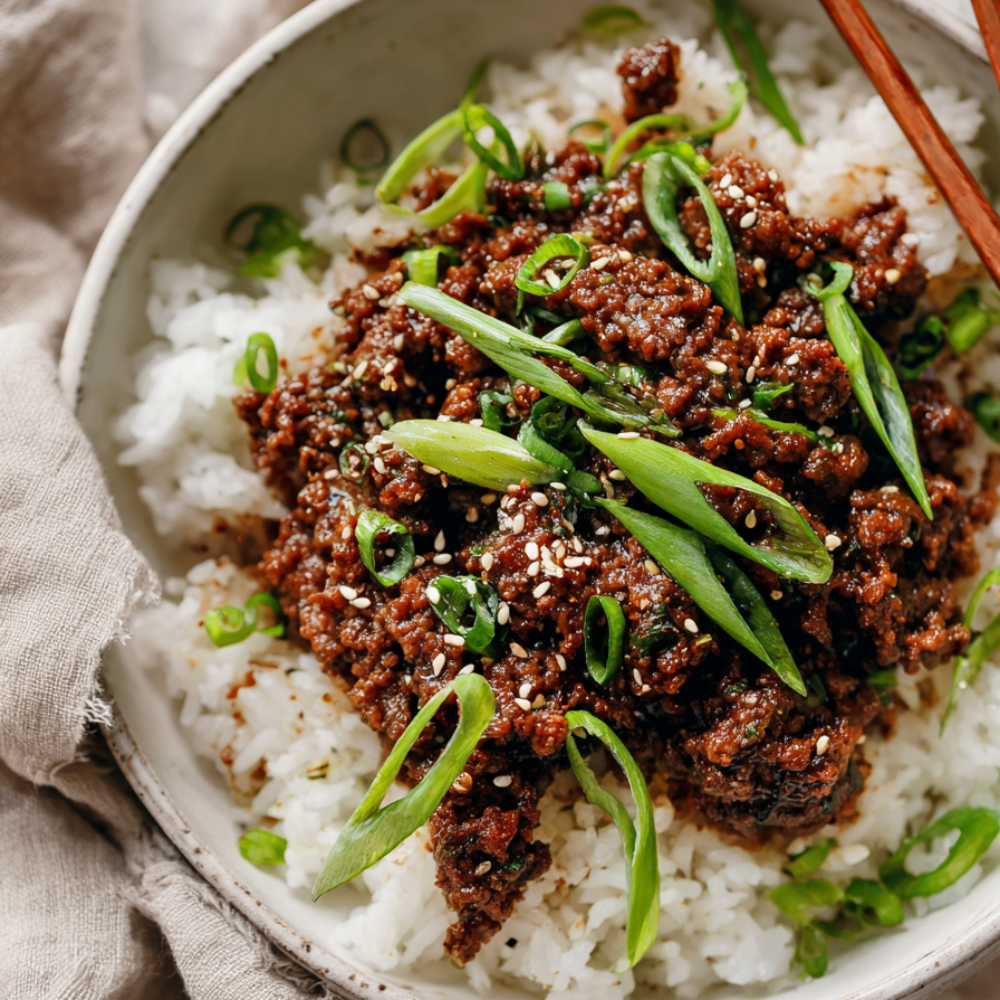Korean ground beef over rice