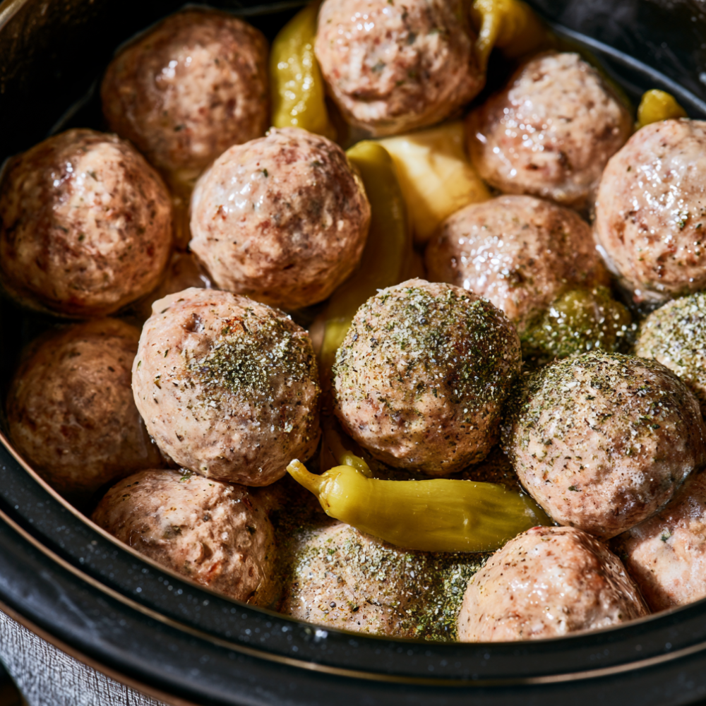 mississippi meatballs crockpot-before cooking
