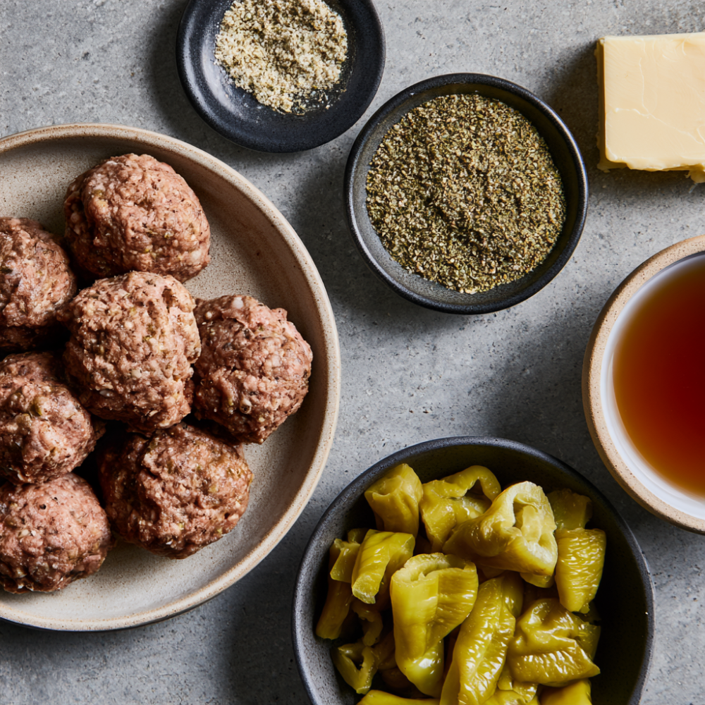 mississippi meatballs crockpot-ingredients