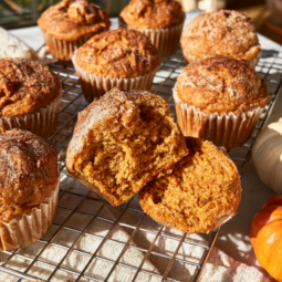 pumpkin protein muffins- closeup