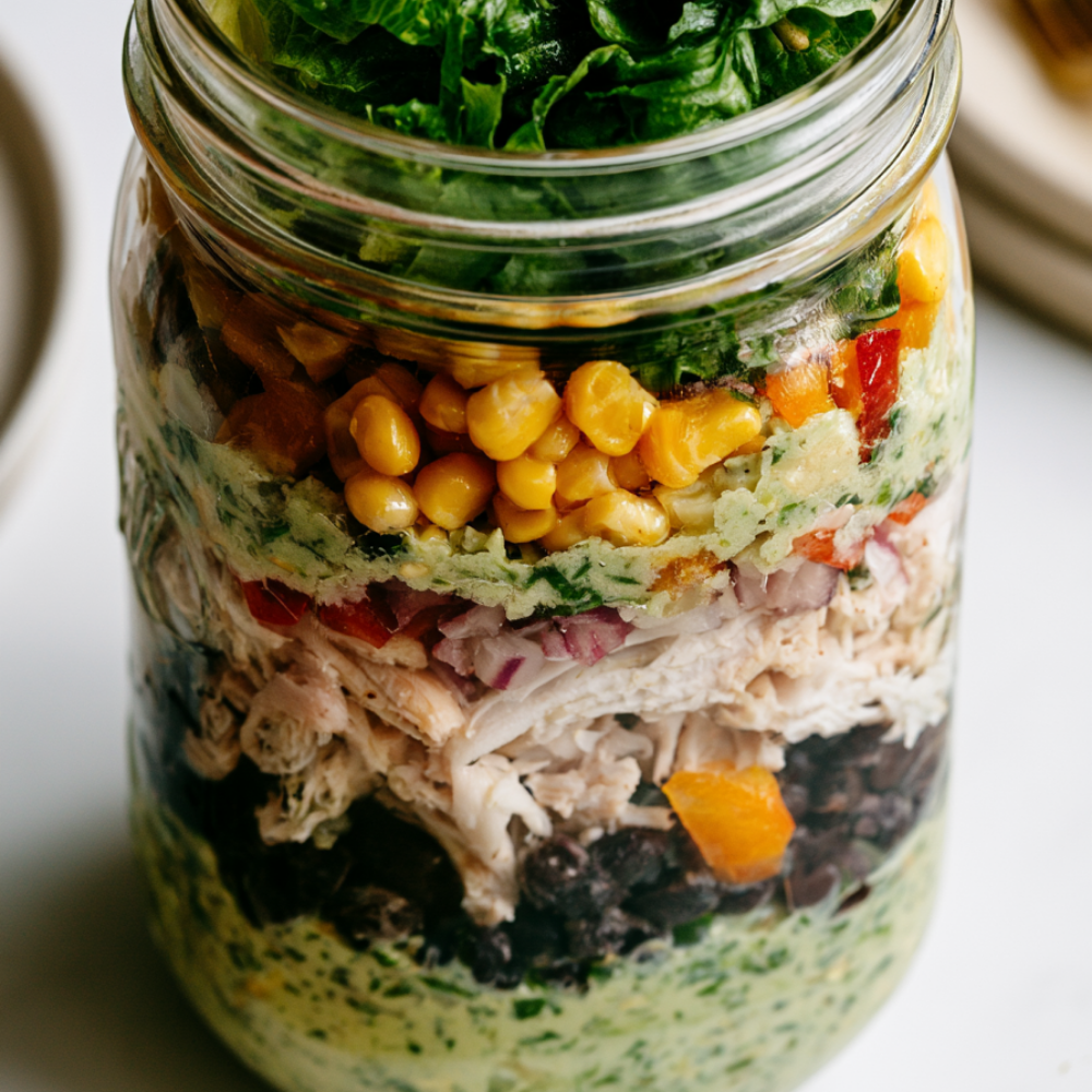 southwest chicken salad-Mason Jar