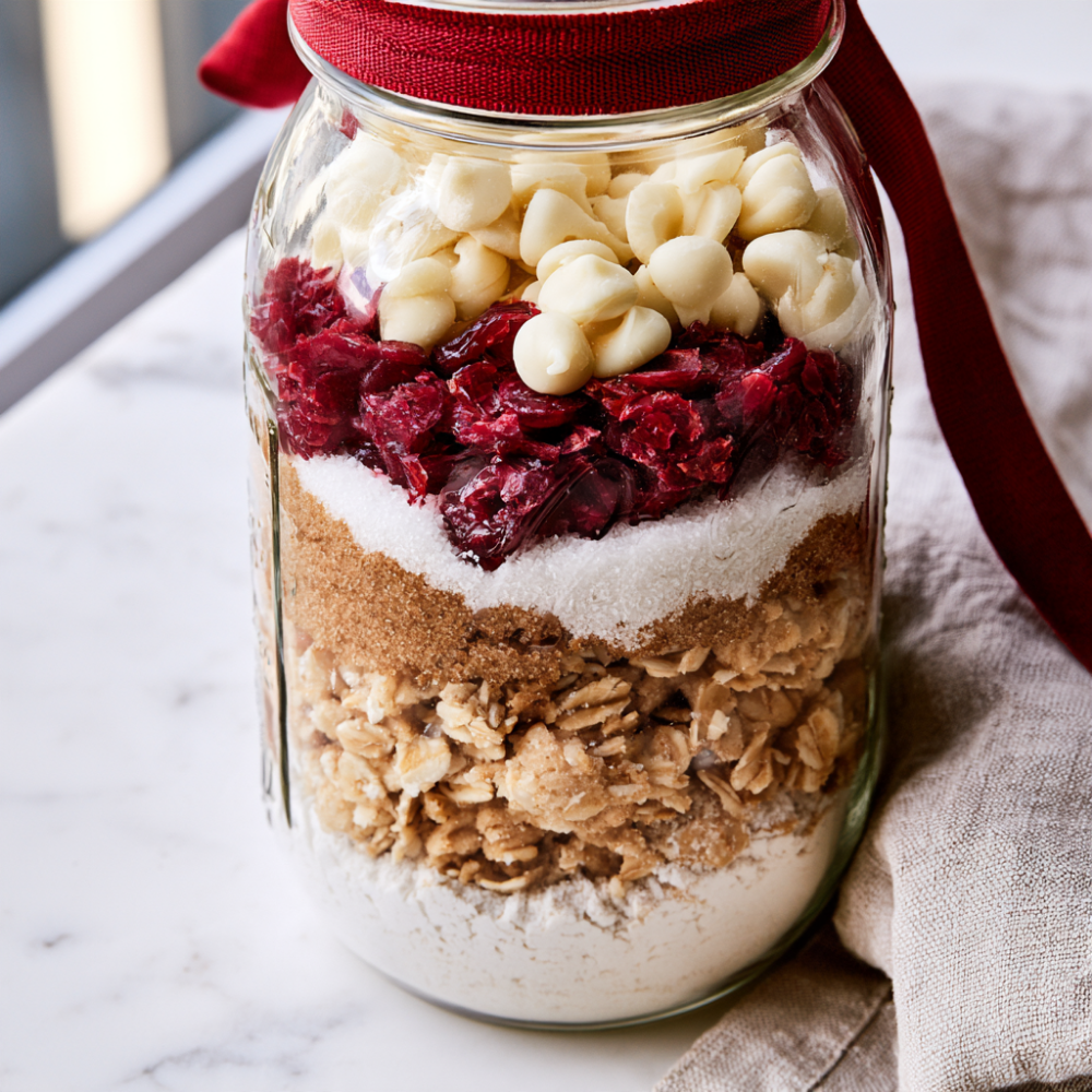 2. White Chocolate Cranberry Oatmeal Cookie Mix in a Jar