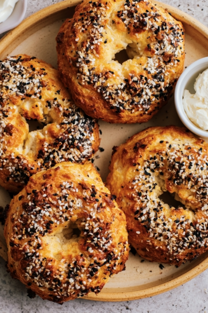 3-Ingredient Protein Bagel Recipe -Plated