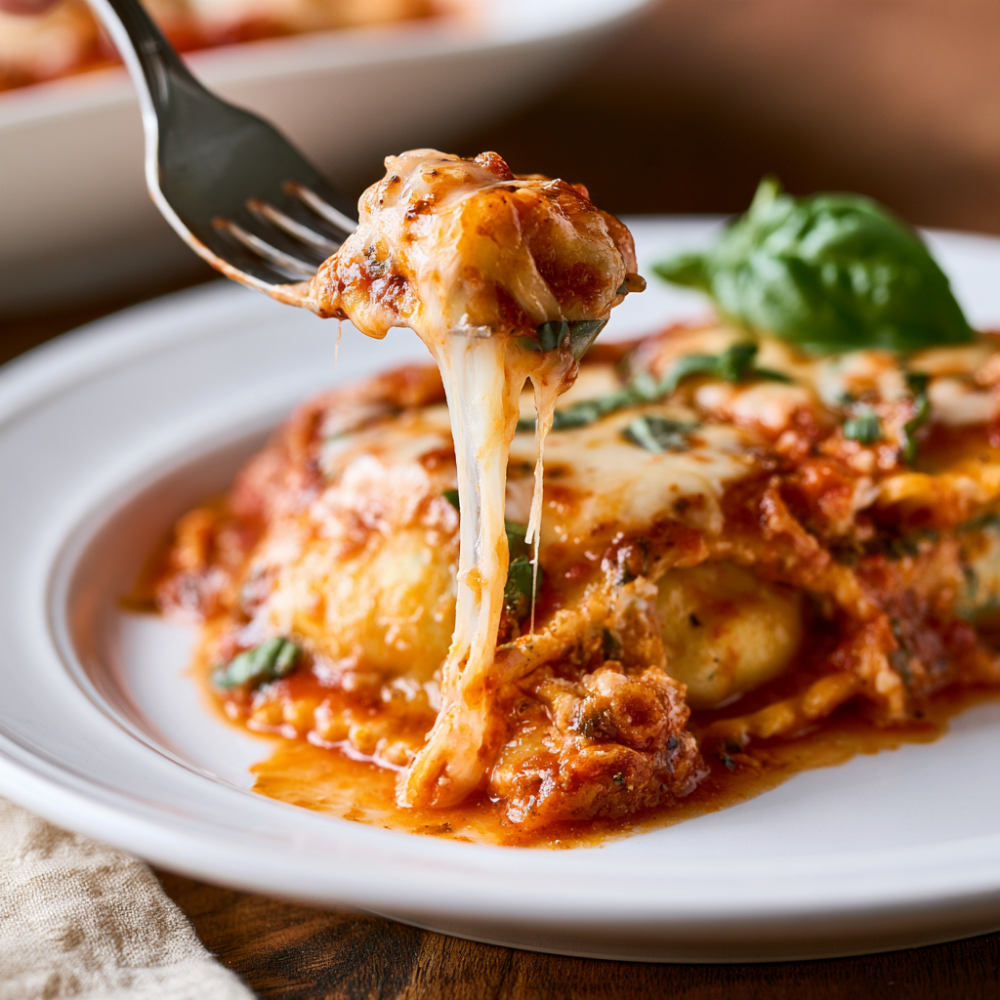4-Ingredient Ravioli Lasagna-closeup