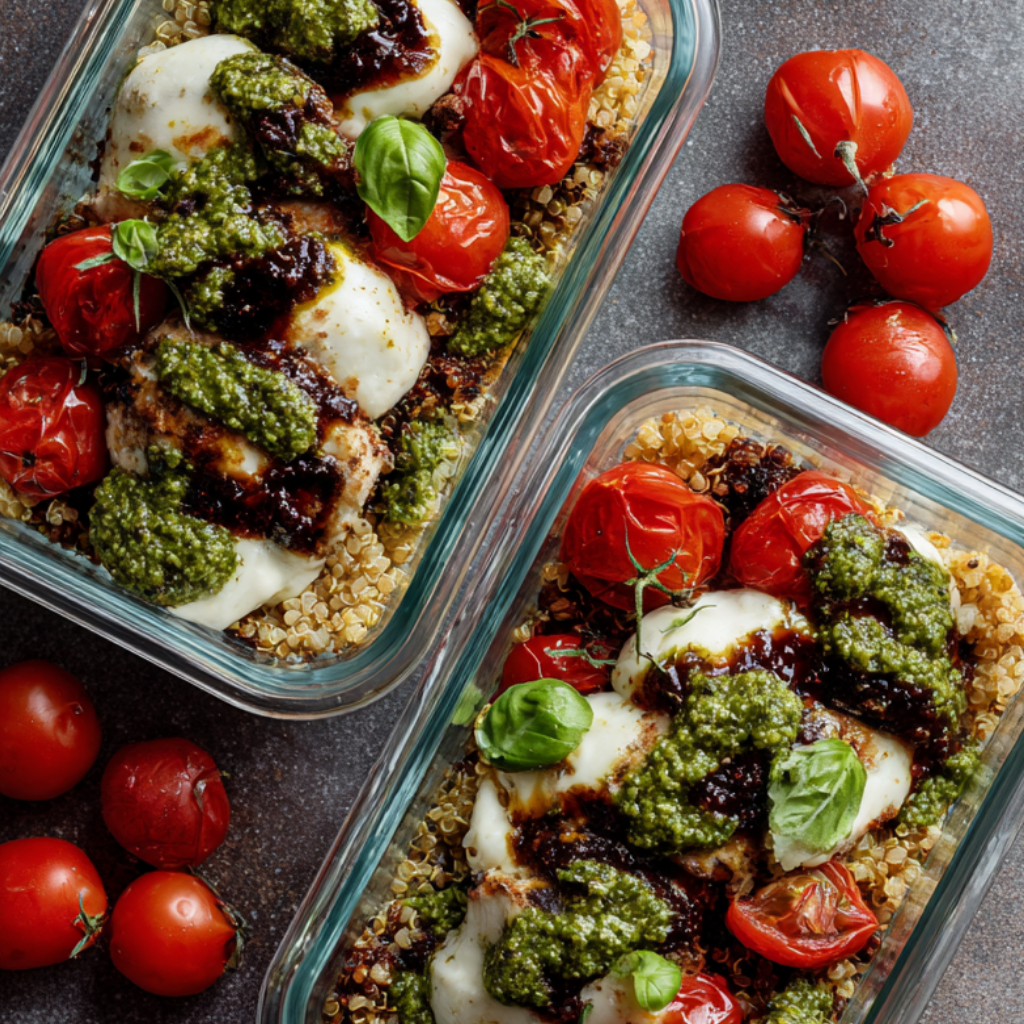 4. High-Protein Caprese Quinoa Bowl with Lemon-Pesto Drizzle — 20g Protein