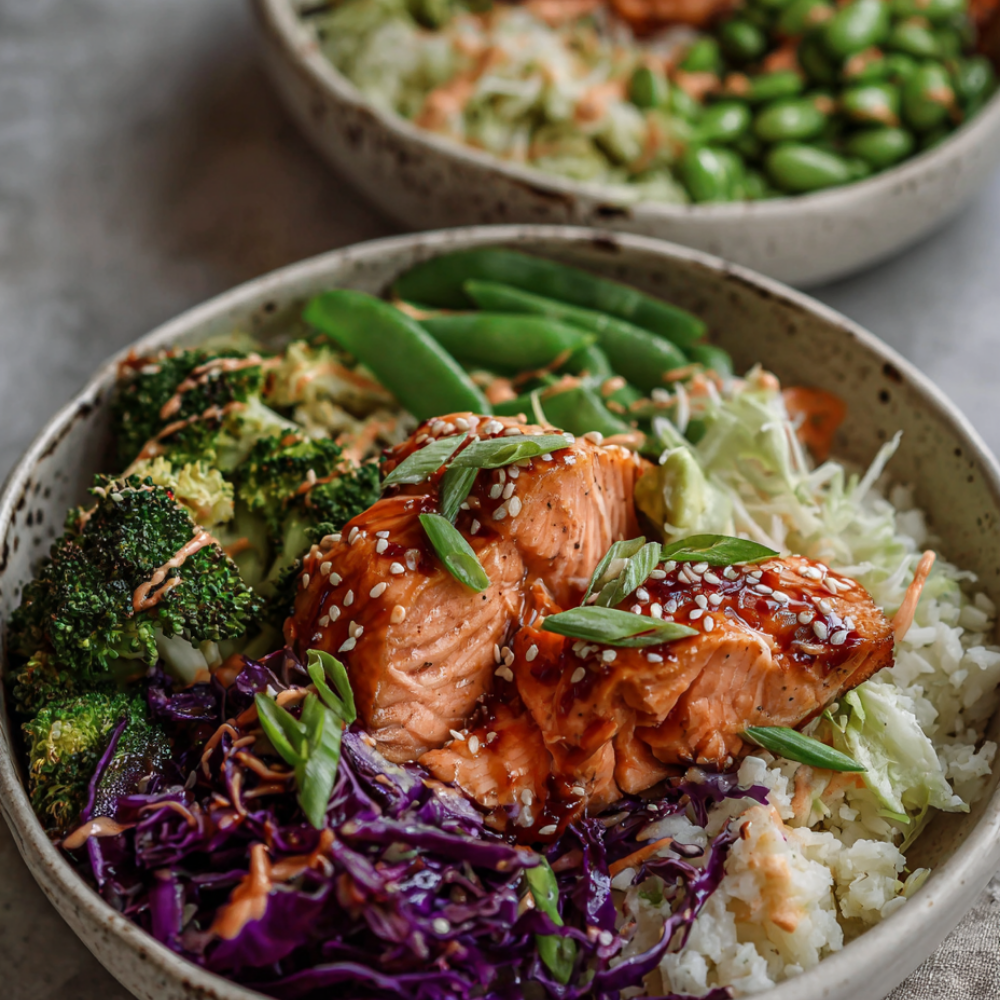 Air Fryer Salmon with Teriyaki Glaze Recipe-bowl