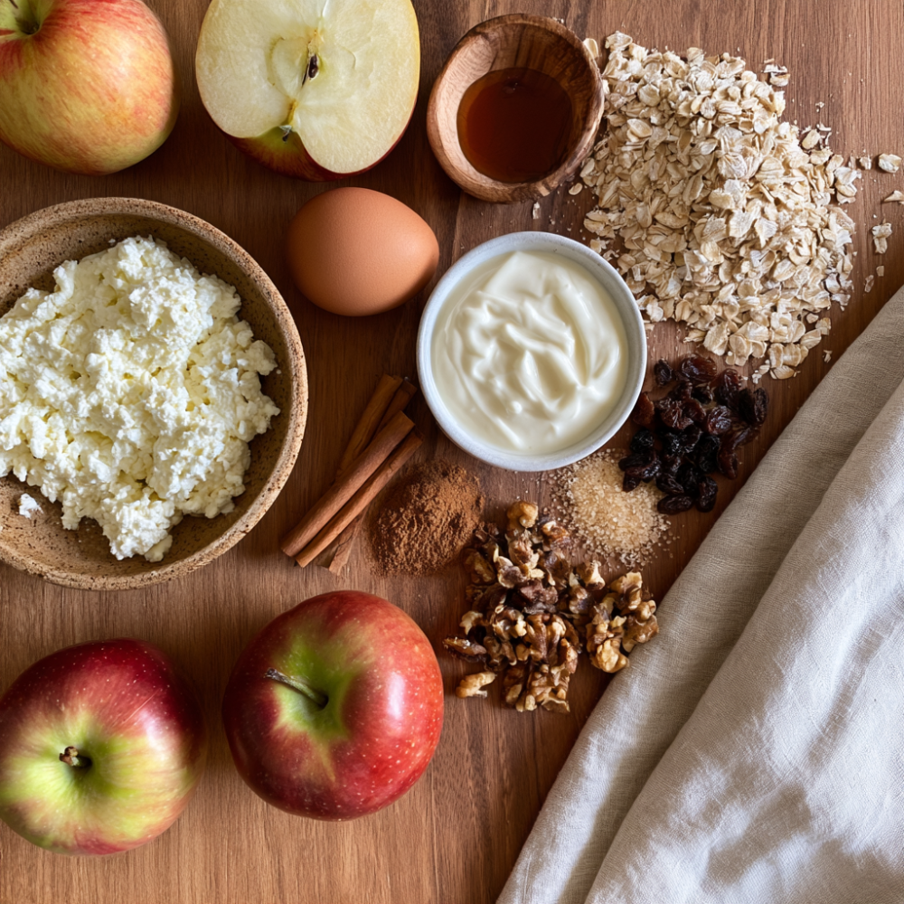 Apple Cinnamon Breakfast Muffins with Cottage Cheese-ingredients