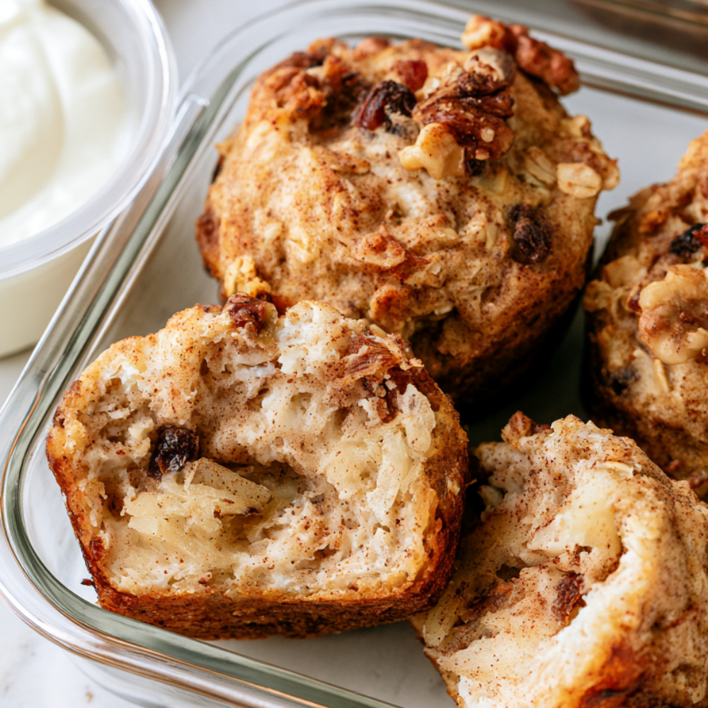 Apple Cinnamon Breakfast Muffins with Cottage Cheese-meal prep