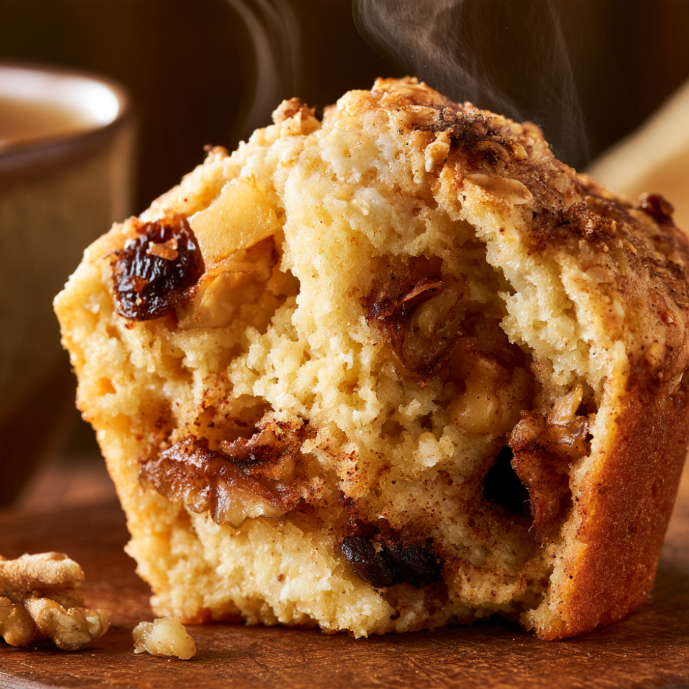 Apple Cinnamon Breakfast Muffins with Cottage Cheese-single muffin