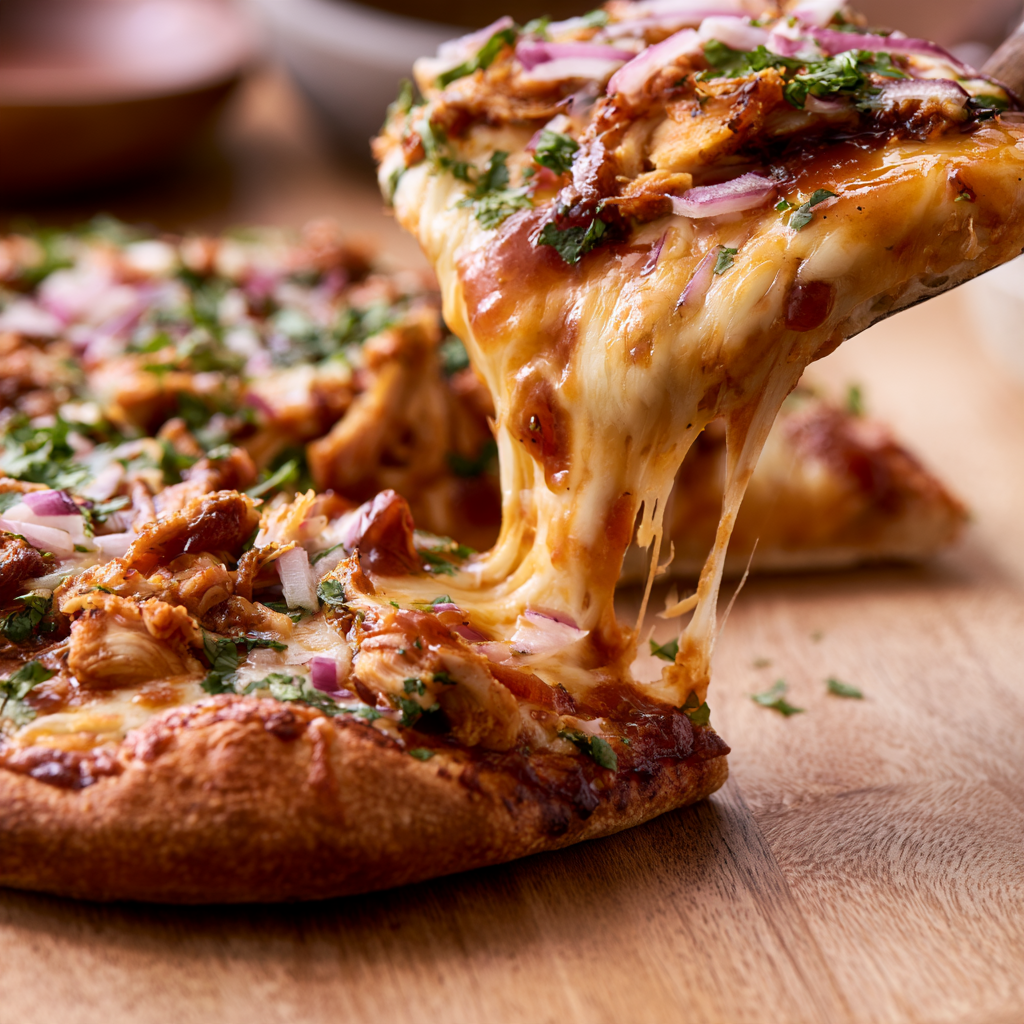 BBQ Chicken Pizza -closeup