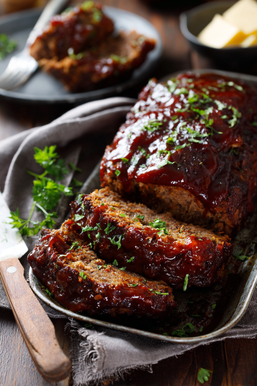 BBQ Glazed Meatloaf-plated