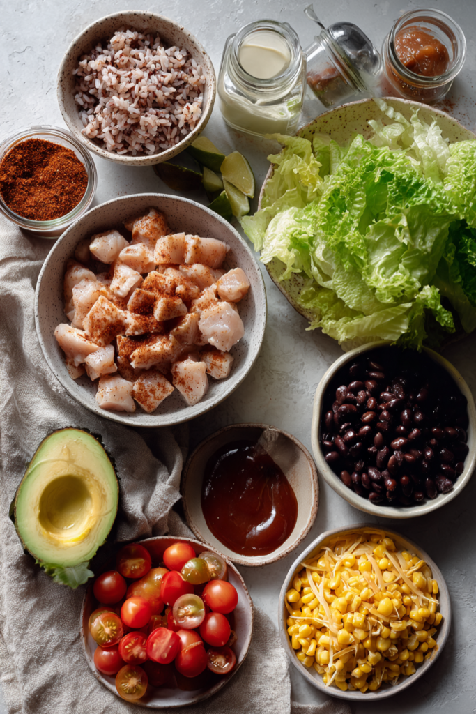 BBQ Ranch Chicken Bowl-ingredients