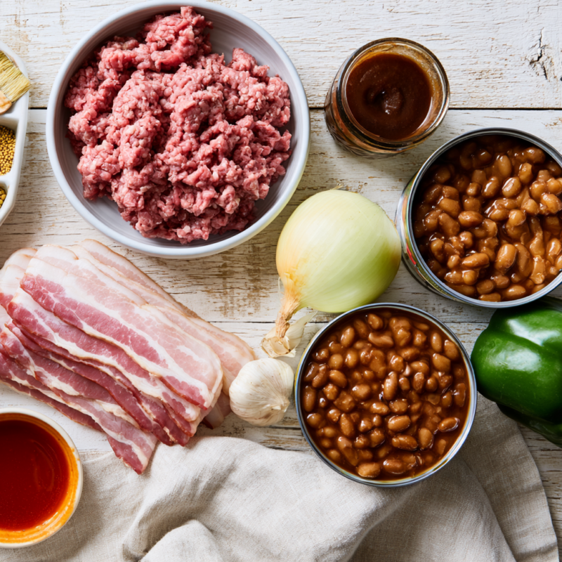 Cowboy Baked Beans with Ground Beef and Bacon (Best Potluck Side!)
