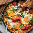 Baked Feta Eggs with pitas