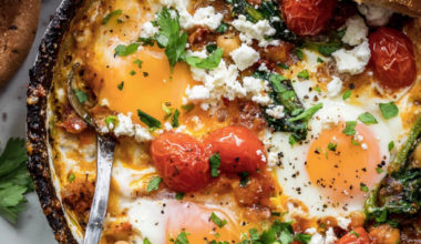 Baked Feta Eggs with pitas