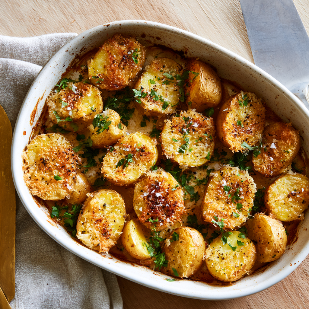 Baked Parmesan Crusted Potatoes-baked