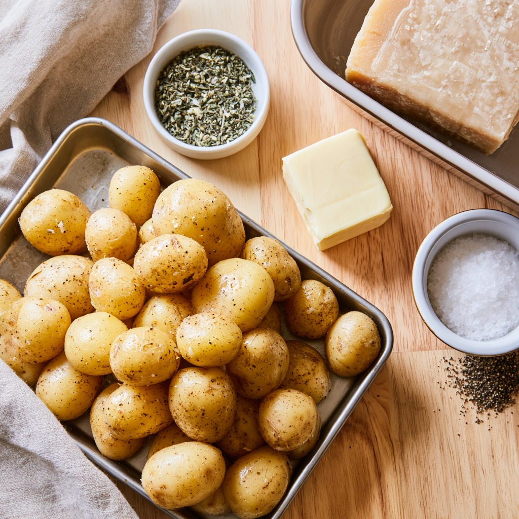 Baked Parmesan Crusted Potatoes-ingredients