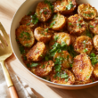 Baked Parmesan Crusted Potatoes-served