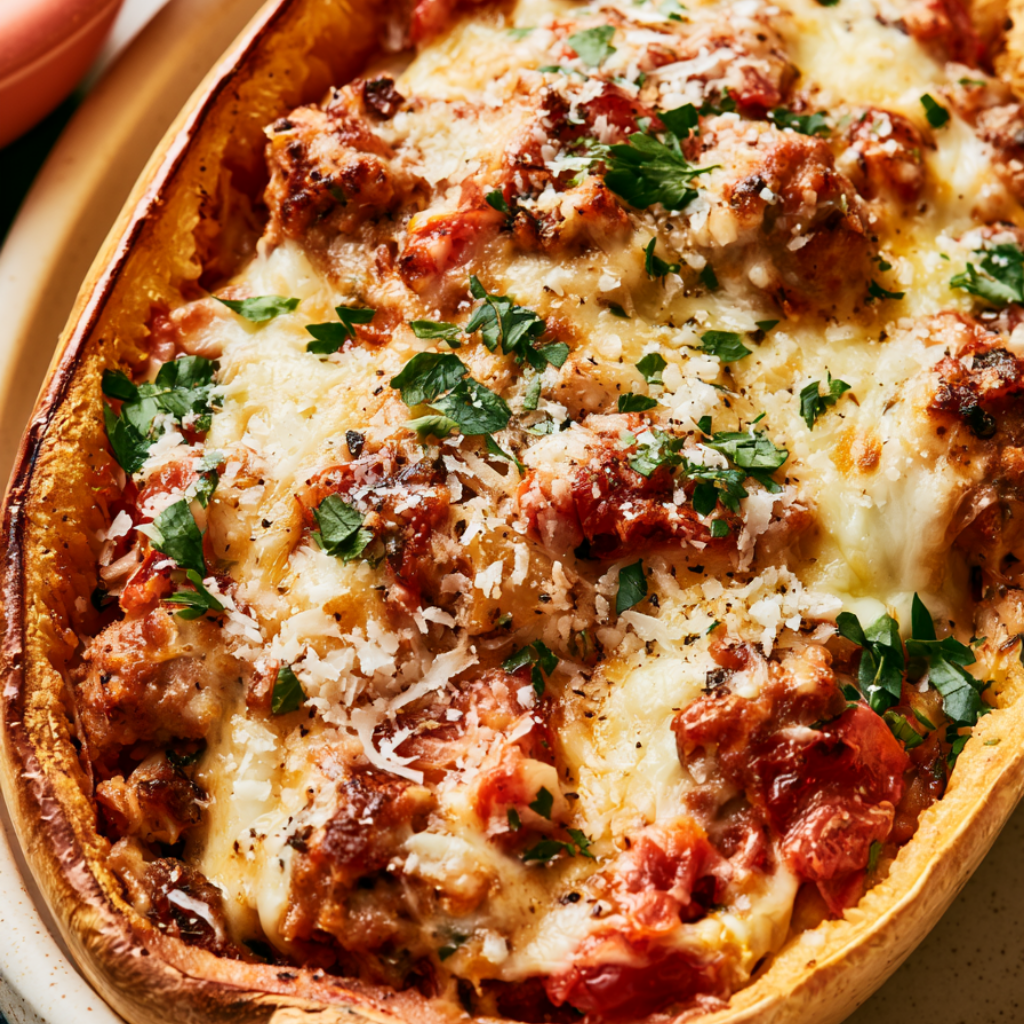 Baked Spaghetti Squash Recipe-closeup