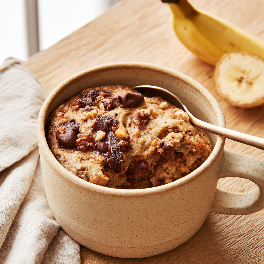 Banana Bread Mug Cake-out of the microwave