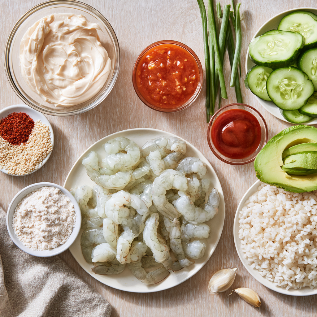 Bang Bang Shrimp Bowl -ingredients