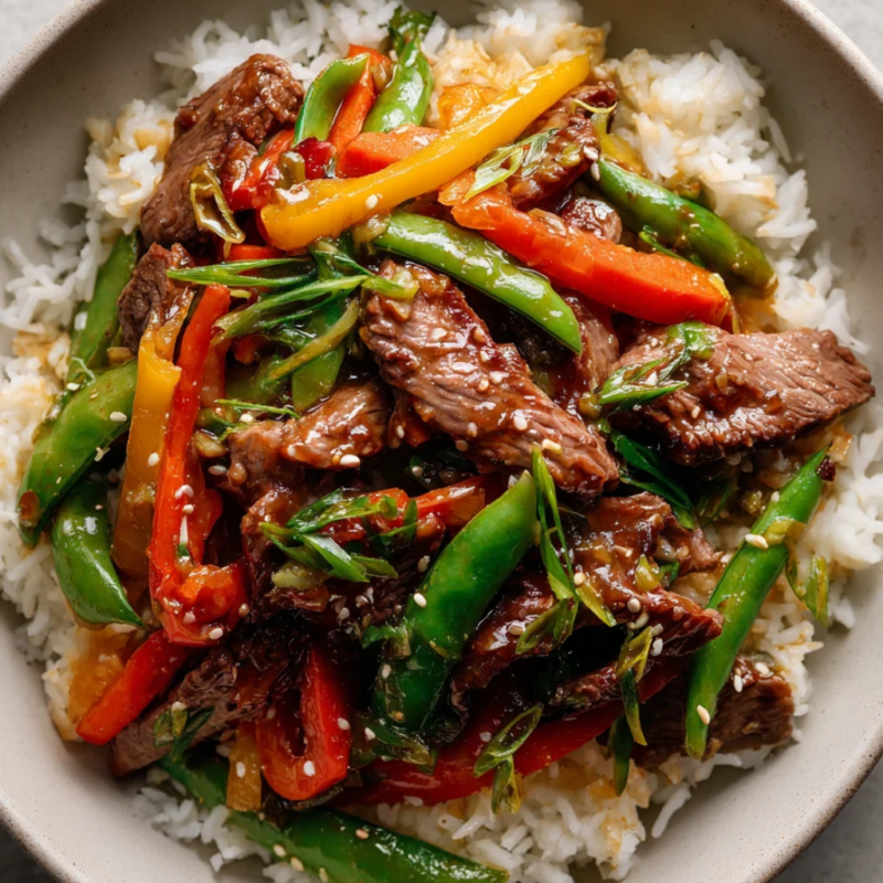 Beef Stir Fry with Homemade Stir Fry Sauce-Served