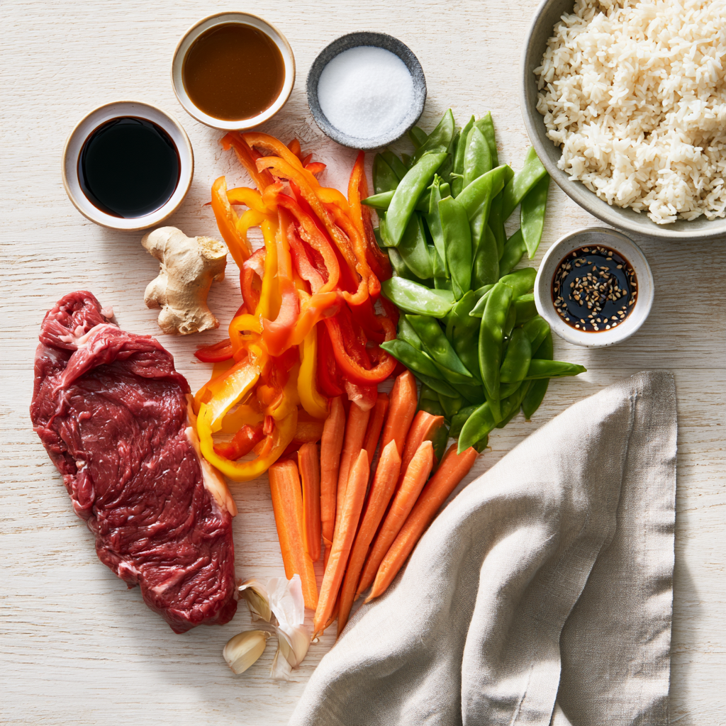 Beef Stir Fry with Homemade Stir Fry Sauce-ingredients