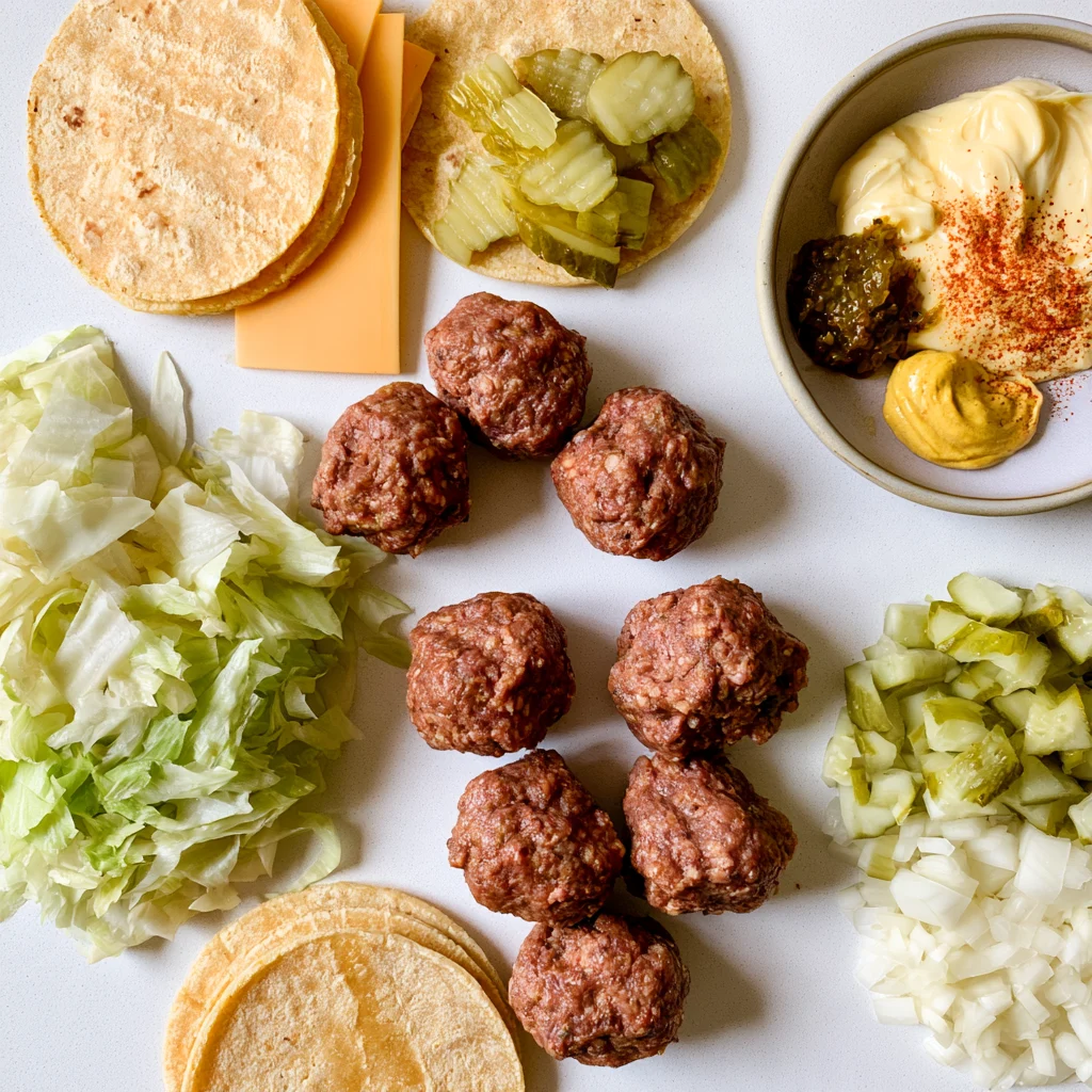 Big Mac Smash Tacos - ingredients