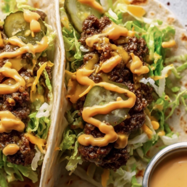 Big Mac Smash Tacos -closeup