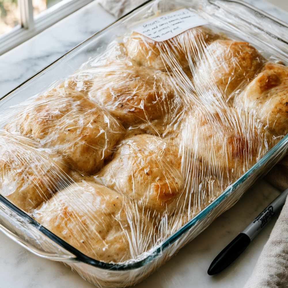 Biscuits and Gravy Breakfast Casserole-make ahead