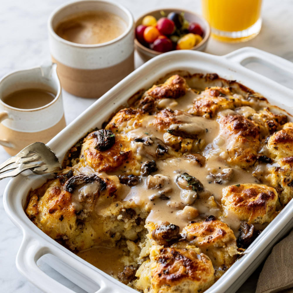 Biscuits and Gravy Breakfast Casserole-variation
