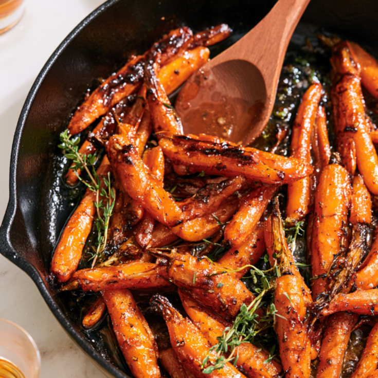 Brandy Glazed Carrots Recipe-skillet