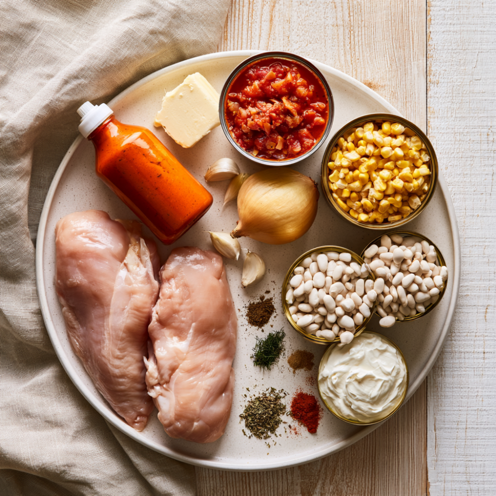Buffalo Chicken Chili Crockpot Recipe-ingredients