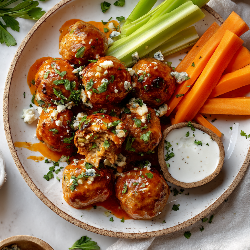 Buffalo Chicken Meatballs-appetizers