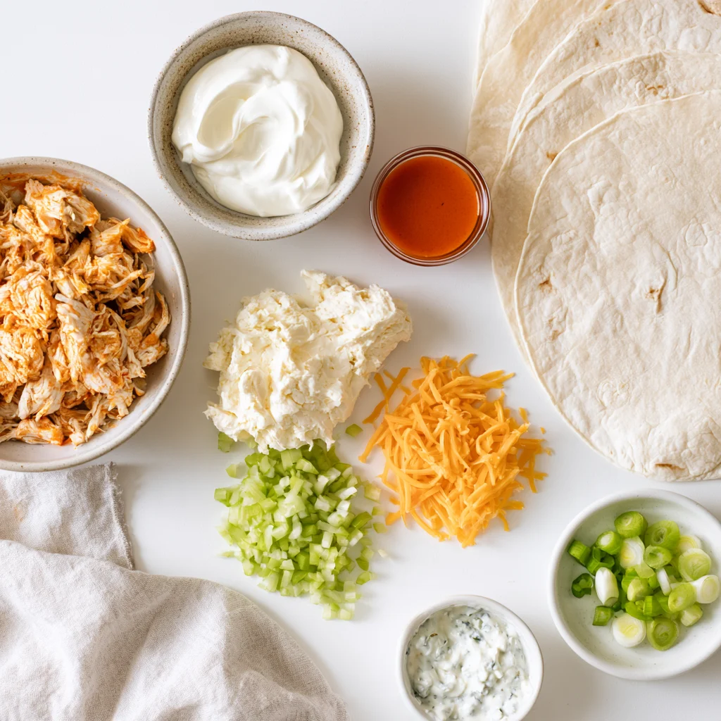 Buffalo Chicken Pinwheels-ingredients