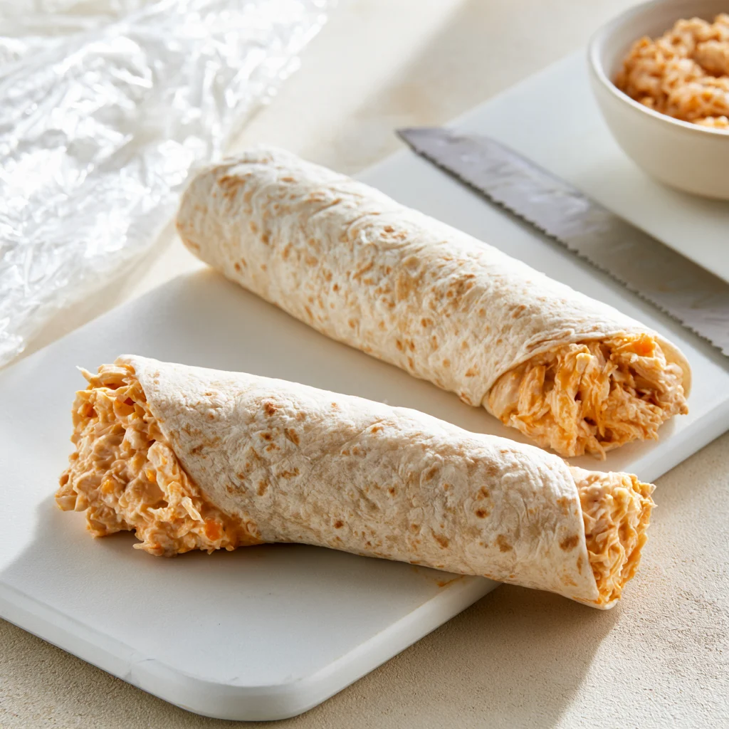 Buffalo Chicken Pinwheels-rolled