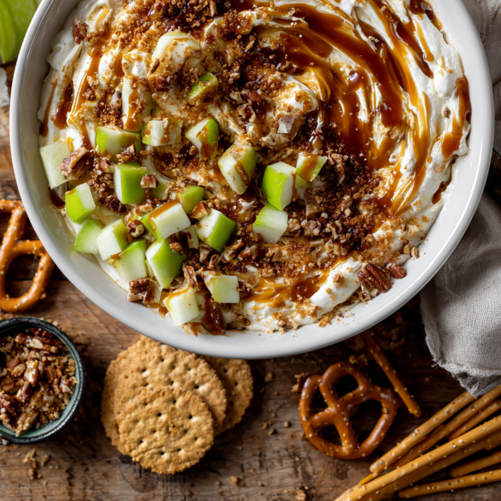 Caramel Apple Cheesecake Dip-fall cheesecake dip