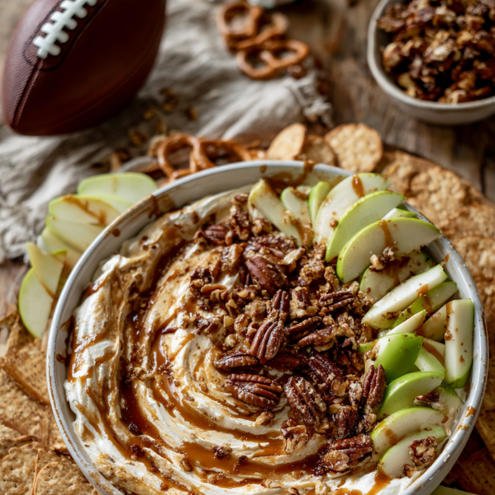 Caramel Apple Cheesecake Dip-game day dip