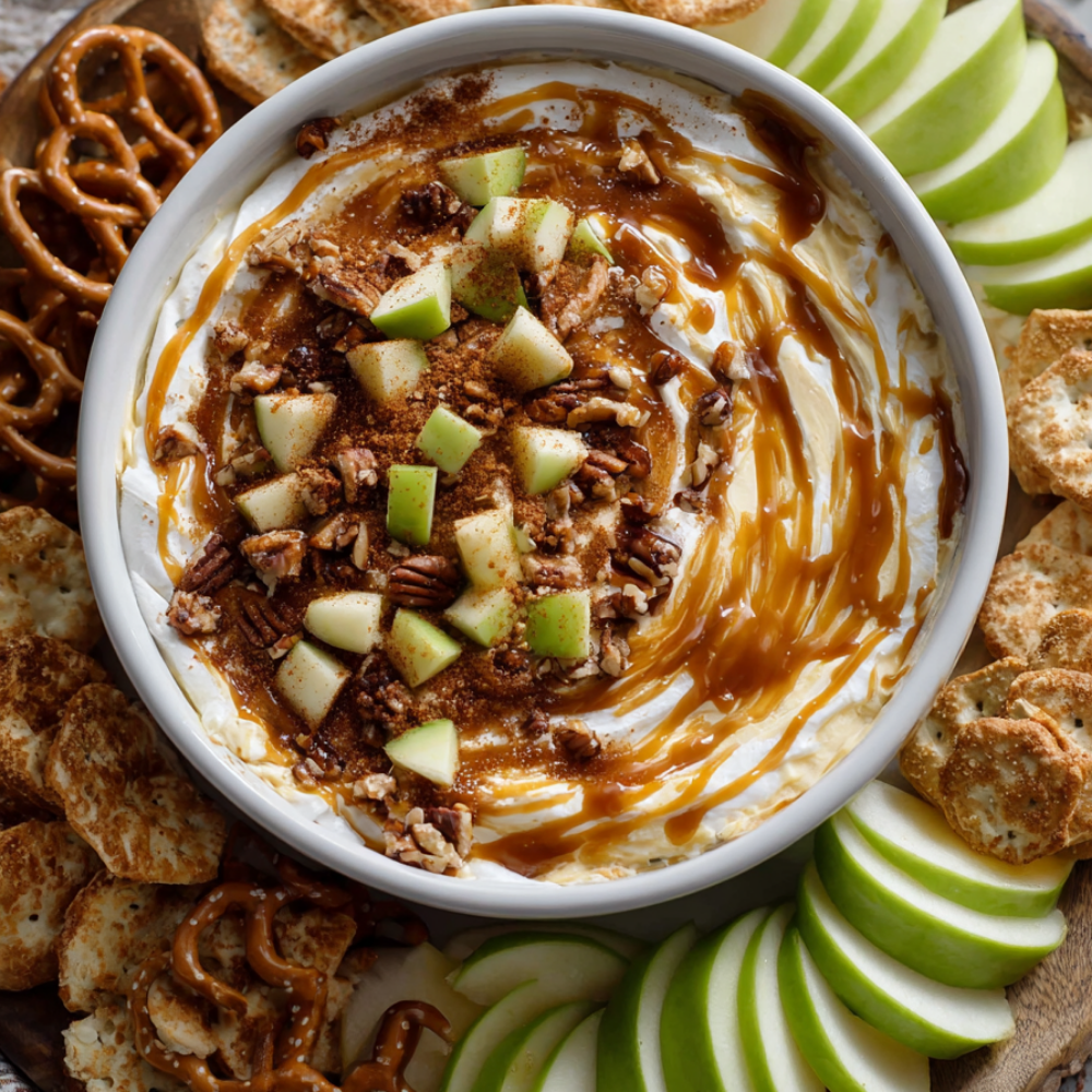 Caramel Apple Cheesecake Dip-platter