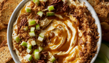 Caramel Apple Cheesecake Dip-with toppings